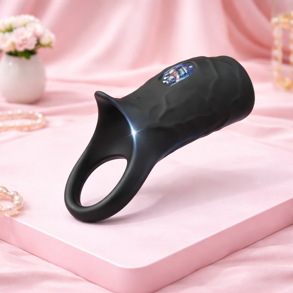 Vibrating Silicone Ring with Sleeve
