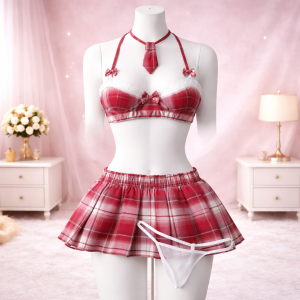 Plaid Preppy Bra & Skirt Set
