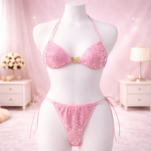 Rhinestone Bandeau Bikini Set