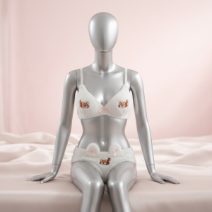 Velvet Plush Lingerie Set with Wireless Bra & Underpants