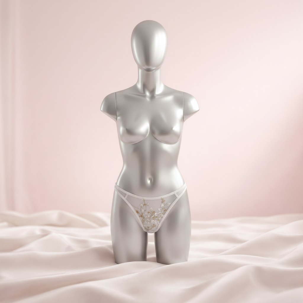 Lace Embroidered Mesh Panties – Low Waist French Luxury Underwear