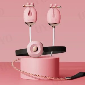 BDSM Nipple Stimulation Set with Collar & Chain