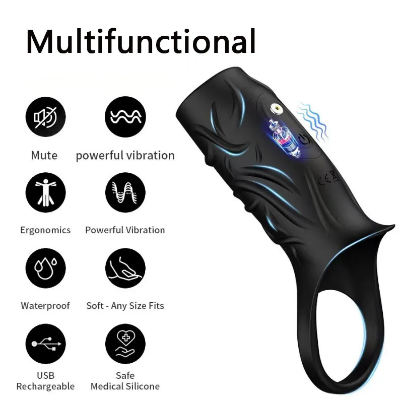 Vibrating Silicone Ring with Sleeve - Image 2