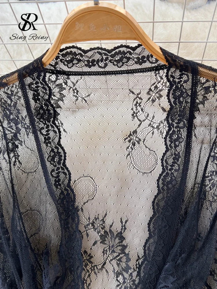 Sheer Lace Cardigan Night Dress - Image 5