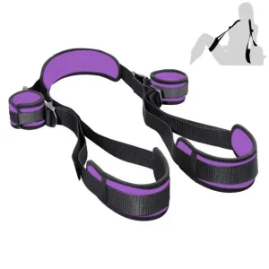 Adjustable BDSM Bondage Restraint Set with Handcuffs, Neck & Leg Straps