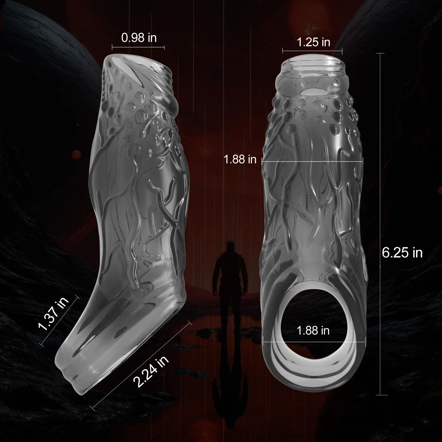 Vibrating Silicone Ring with Sleeve - Image 8