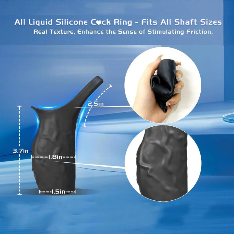 Vibrating Silicone Ring with Sleeve - Image 5