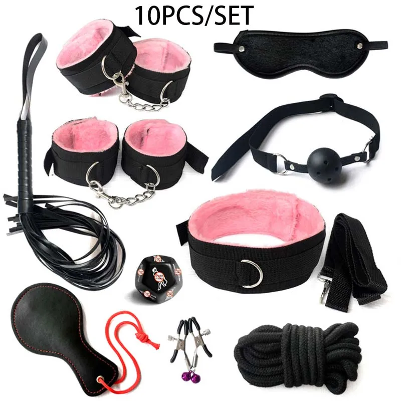 Complete BDSM Bondage Kit with Handcuffs, Gag, Whip, Nipple Clamps & Tail Plug - Image 17