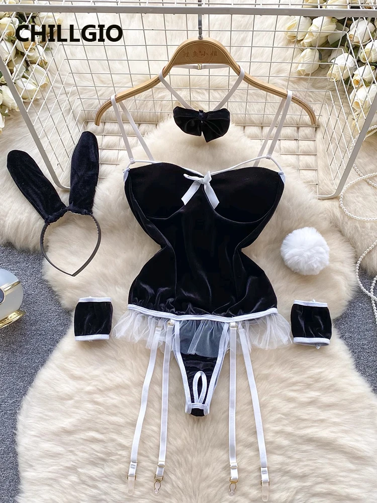 Velour Bunny Bodysuit Set - Image 2