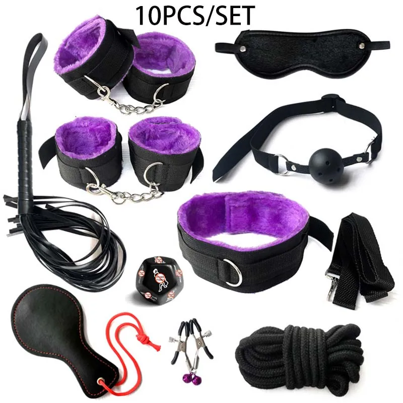 Complete BDSM Bondage Kit with Handcuffs, Gag, Whip, Nipple Clamps & Tail Plug - Image 16