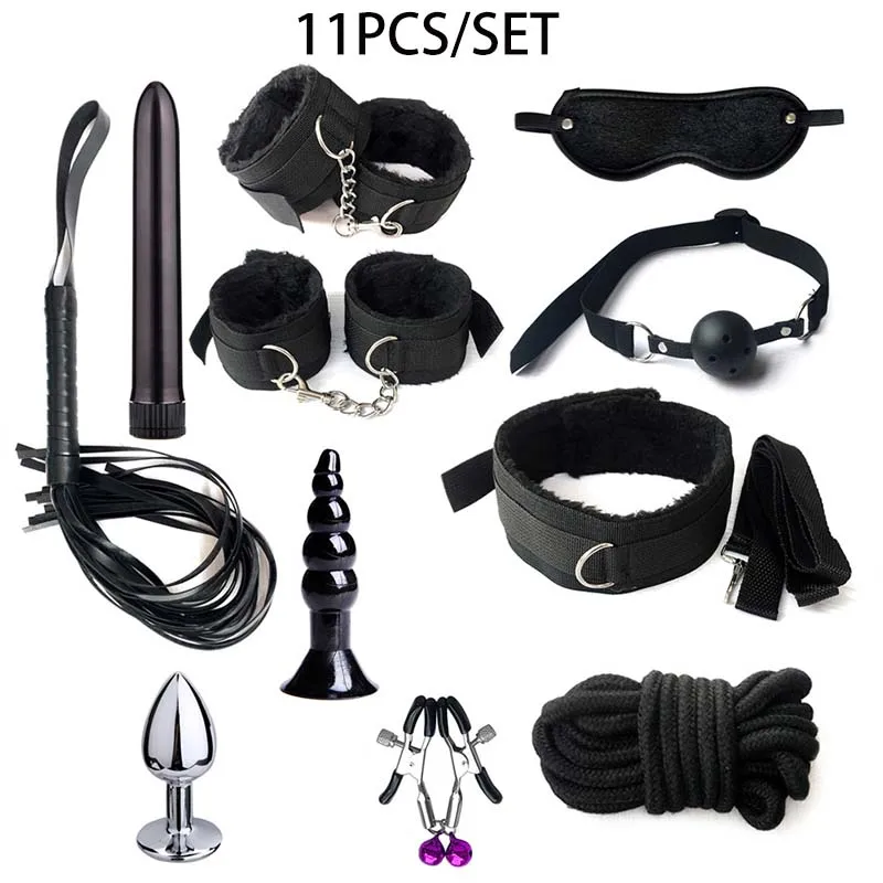 Complete BDSM Bondage Kit with Handcuffs, Gag, Whip, Nipple Clamps & Tail Plug - Image 15