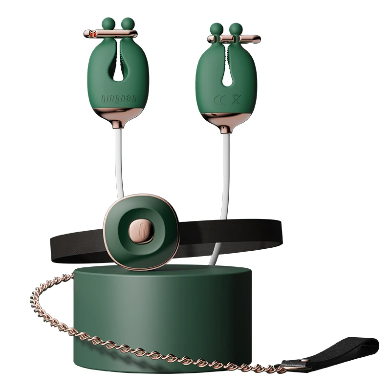 BDSM Nipple Stimulation Set with Collar & Chain - Image 8