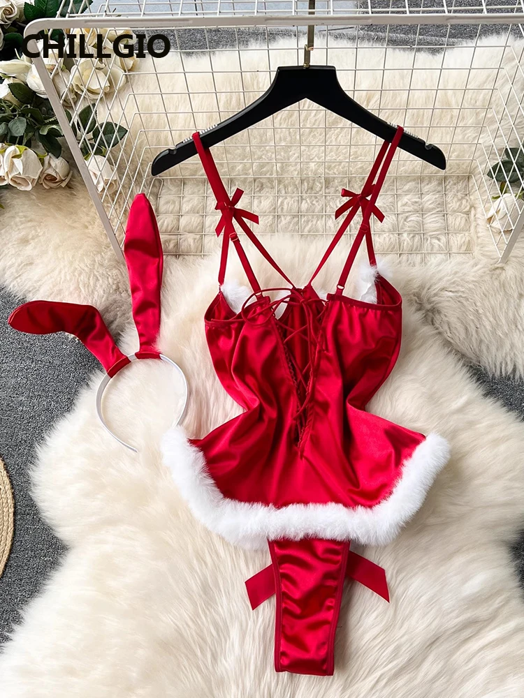 Santa Satin Bunny Bodysuit - Image 2