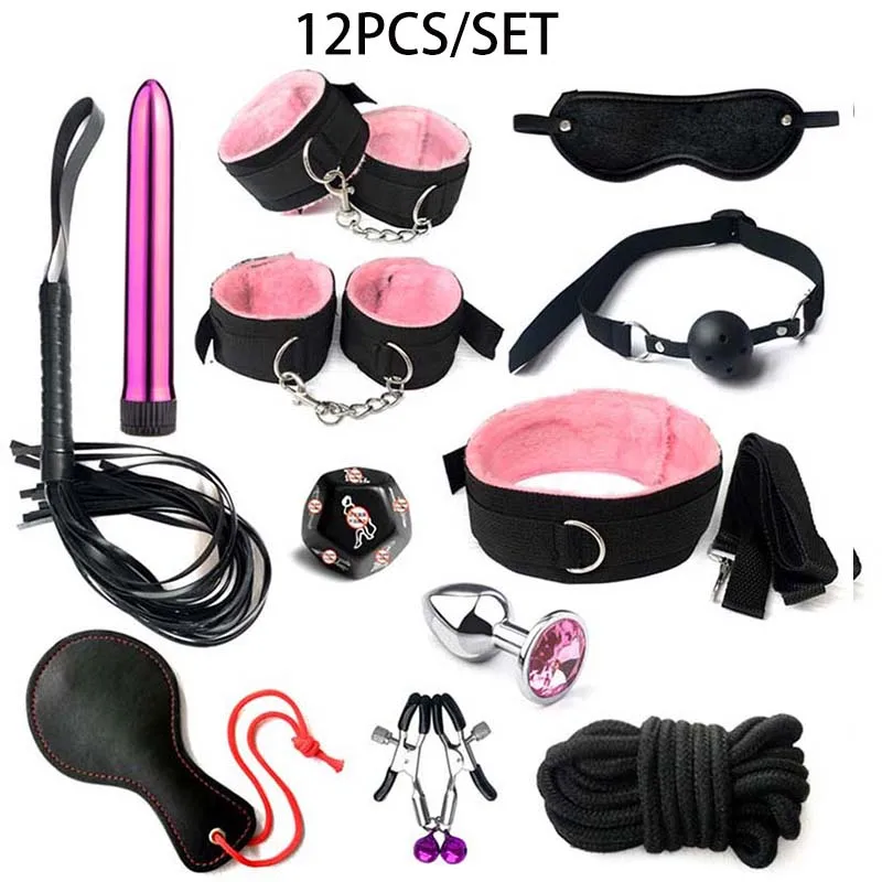 Complete BDSM Bondage Kit with Handcuffs, Gag, Whip, Nipple Clamps & Tail Plug - Image 10
